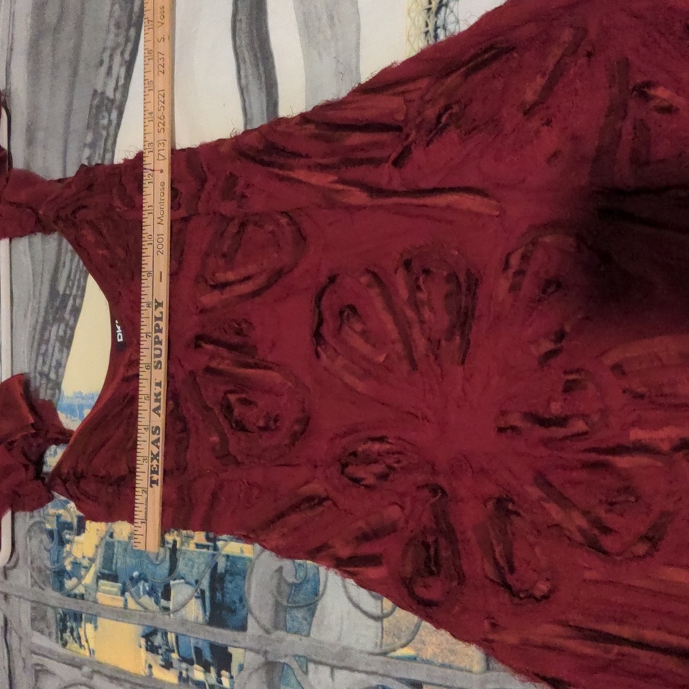 DKNY raw silk red gown - Picture 5 of 11